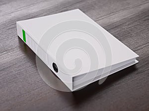 White ring binder on a table