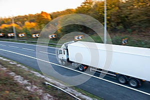 Articulated lorry on the road