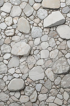 white river stone Arranged in an orderly and dimensional manner.