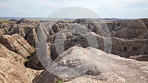 White River Valley Overlook in Badland national park during summer. Badland landscape South Dakota