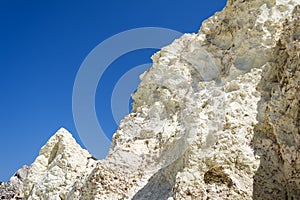 White Rock mineral formation at Milos island, Greece