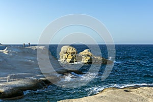 White Rock at the sea of Sarakiniko area, Milos island, Greece