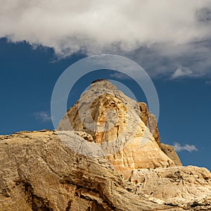 White Rock Towers Over Other Rocks in Capitol Reef