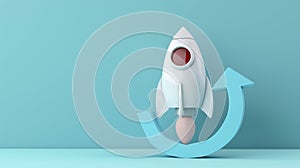 The white rocket launch.AI generated image