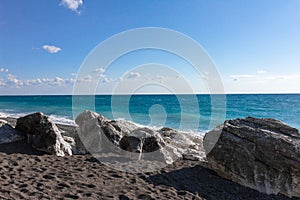 White rocks, a beautiful place on the Black Sea coast. Tsandripsh, Abkhazia