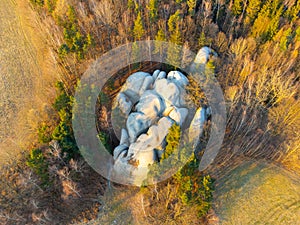White rocks or Elephant rocks from above photo