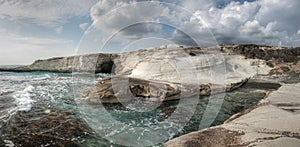 White rocks at governon's beach near limasol, cyprus