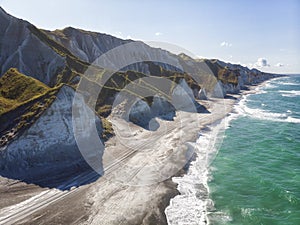 White rocks on Iturup Island, South Kuriles