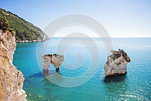 White rocks in the sea, Gargano National Park, Italy photo