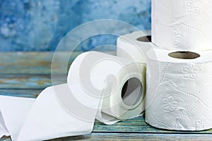 Rolls of toilet paper. Toilett object tools photo