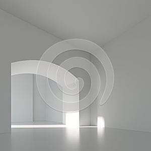 White Room with Arc 3d render