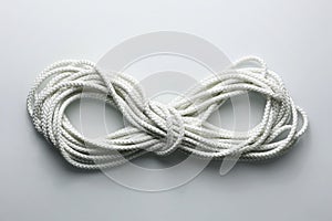 White rope on a grey background