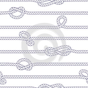 White rope with knots seamless vector print