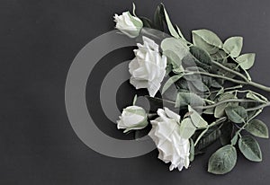 White roses as a gift card