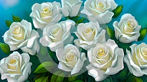 White roses background