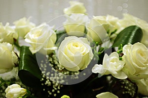 Bílý růže květina uspořádání 