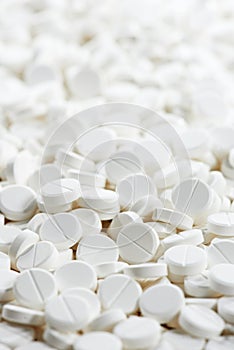 White round medicine tablet antibiotic pills