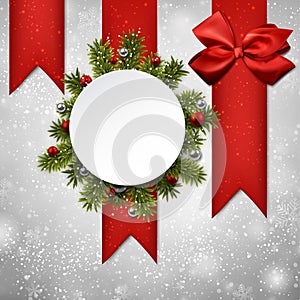 White round paper christmas card