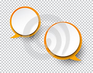 White round paper speech bubbles