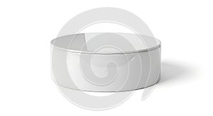 White Round Plastic Container on White Background