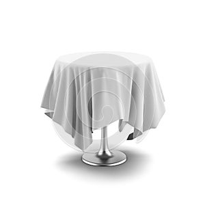 White round table and cloth photo