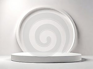 White round template podium. Generative AI