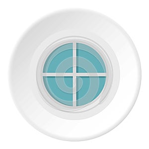 White round window icon circle