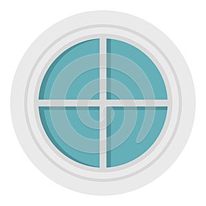White round window icon isolated
