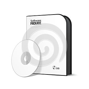 White Rounded Modern Software Package Box With DVD, CD Disk Or Other Your Product