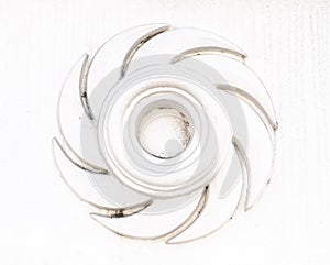 White rowel sculpture photo