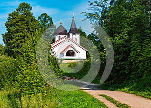 White russian church in summer