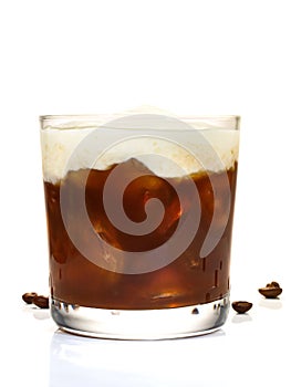 White Russian Cocktail isolated on white Background