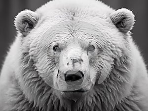 White sad polar bear nearing extinction