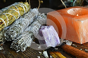 White Sage Smudge Bundles and Selenite