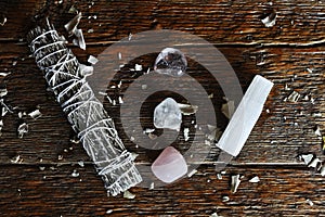 White Sage Smudge Sticks and Healing Crystals