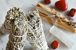 White Sage Smudge Sticks and Healing Crystals