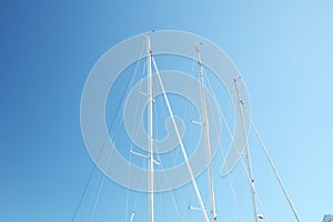 White sailboat mast