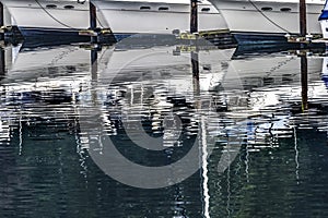 White Sailboats Reflection Gig Harbor Washington State