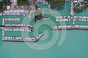 White sailing boats in Lake Balaton