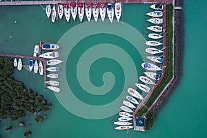 White sailing boats in Lake Balaton