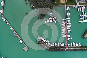 White sailing boats in Lake Balaton