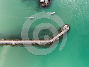 White sailing boats in Lake Balaton