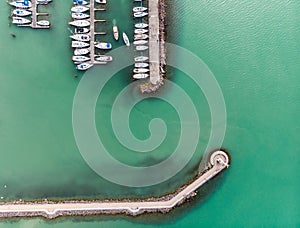 White sailing boats in Lake Balaton