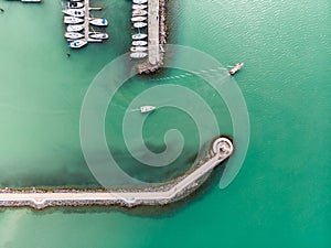 White sailing boats in Lake Balaton