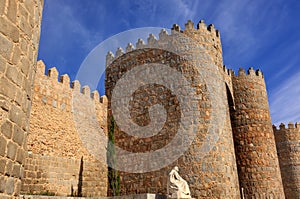 White Saint Teresa Statue Avila Castle Walls Swallows Castile Sp