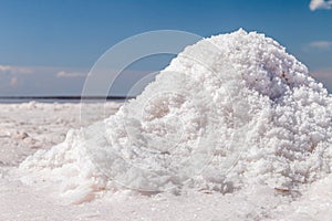 White salt bunch close-up background Spa ingredient