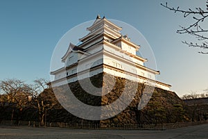 White Samurai castle of Japan in Evening of Winter season