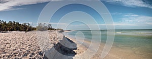 White sand beach and aqua blue water of Pass in Naples, Flo