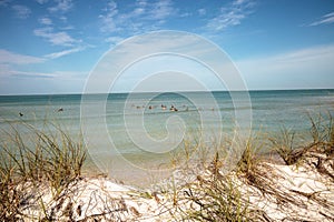 White sand beach and aqua blue water of Pass in Naples, Flo