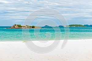 White sand beach with blue sea on Koh Samaesarn.